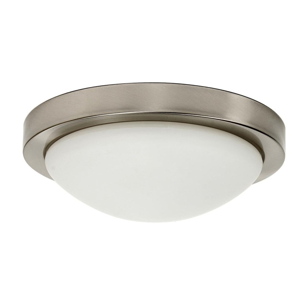 Plafonnier Roda 2 lumières nickel satiné, verre