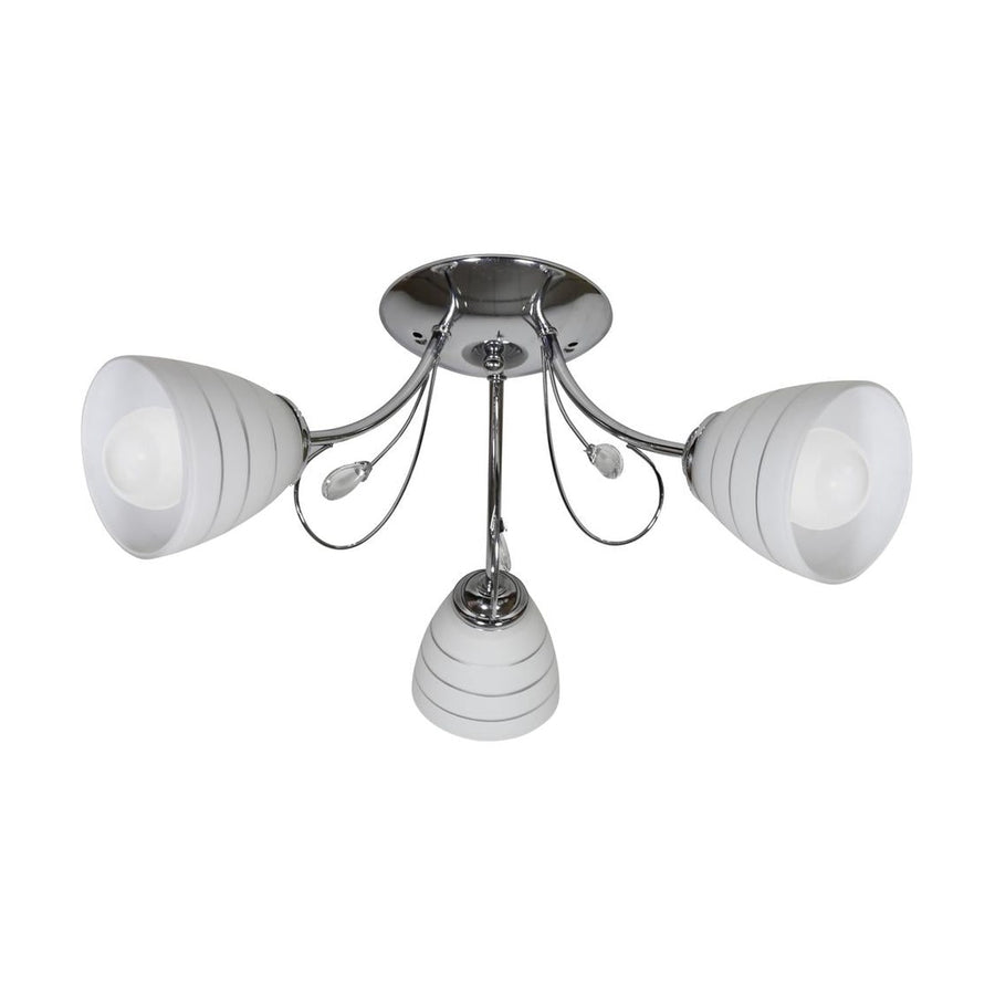 Suspension Simpoland 3 lumières chromée, verre