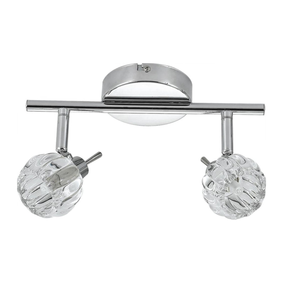 Plafonnier Bombola 2 lumières chromé, cristal