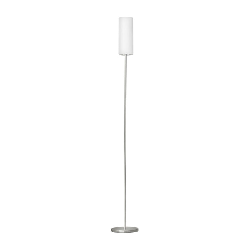 Lampadaire Troy 3 nickel et blanc mat, verre