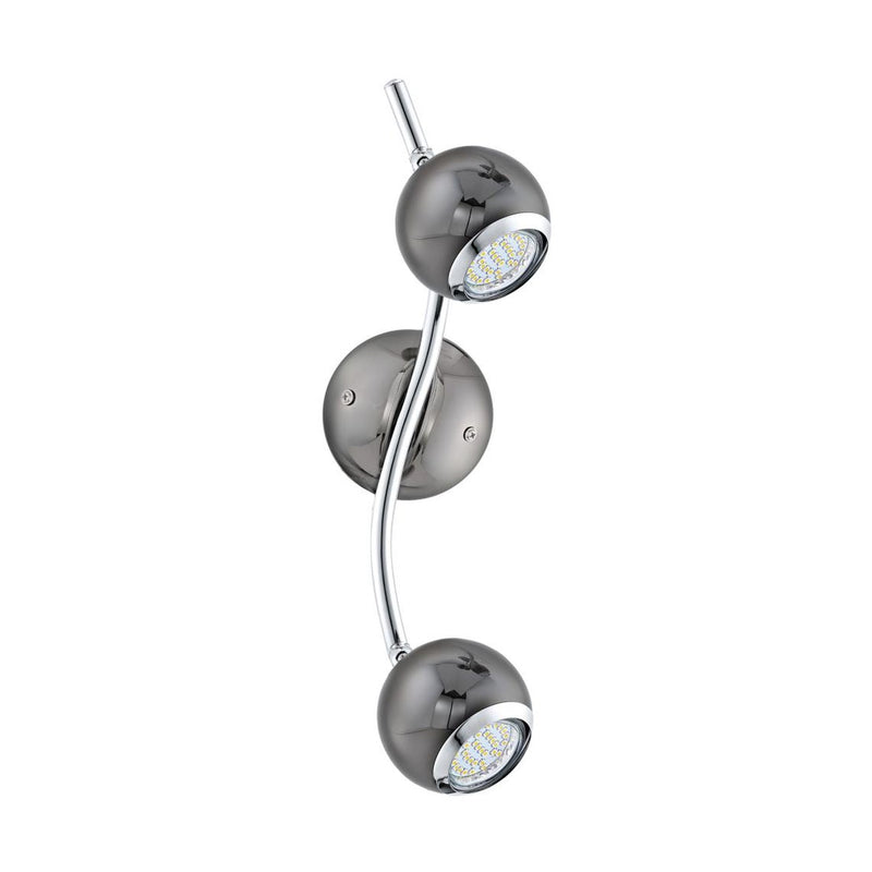 Plafonnier Bimeda nickel et noir, L 36,5 cm