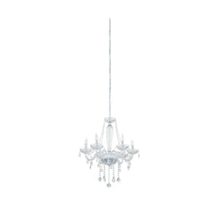 Suspension Basilano 1 chromée et transparente, verre