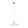 Suspension Lazolo nickel et blanche mat, verre
