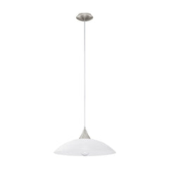 Suspension Lazolo nickel et blanche mat, verre