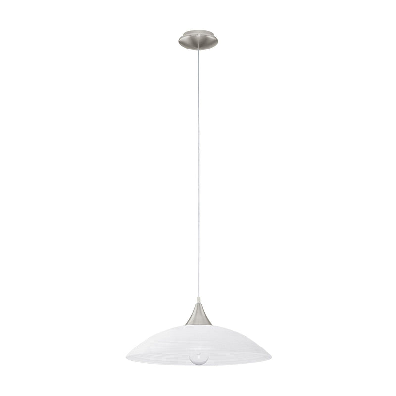 Suspension Lazolo nickel et blanche mat, verre