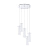 Suspension Pinto chromée, verre, H 150 cm