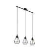 Suspension Tarbes 3 lumières noire