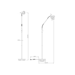 Lampadaire Elliott nickel satiné