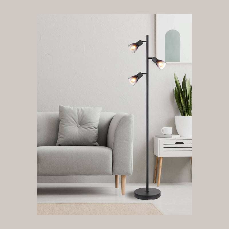 Lampadaire Satella noir mat