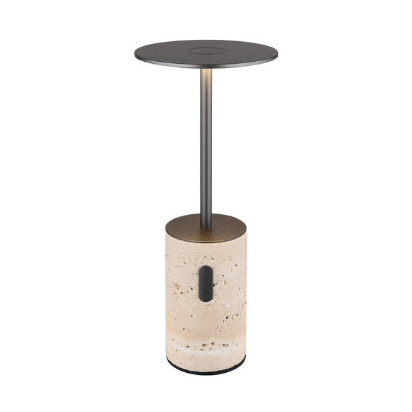 Lampe à poser Travertin grise, H 27,6 cm