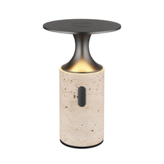 Lampe à poser Travertin grise, H 18,8 cm