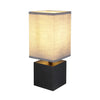Lampe à poser Valentino noire et bois
