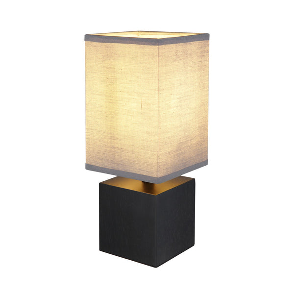 Lampe à poser Valentino noire et bois