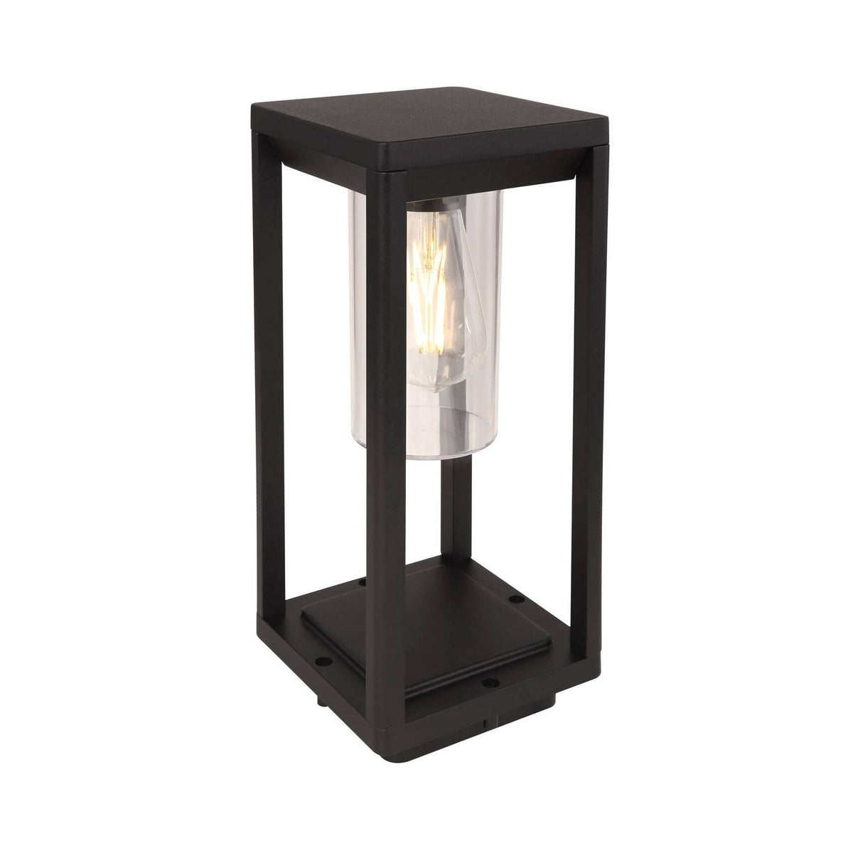 Luminaire extérieur Candela noir mat et aluminium, H 35 cm