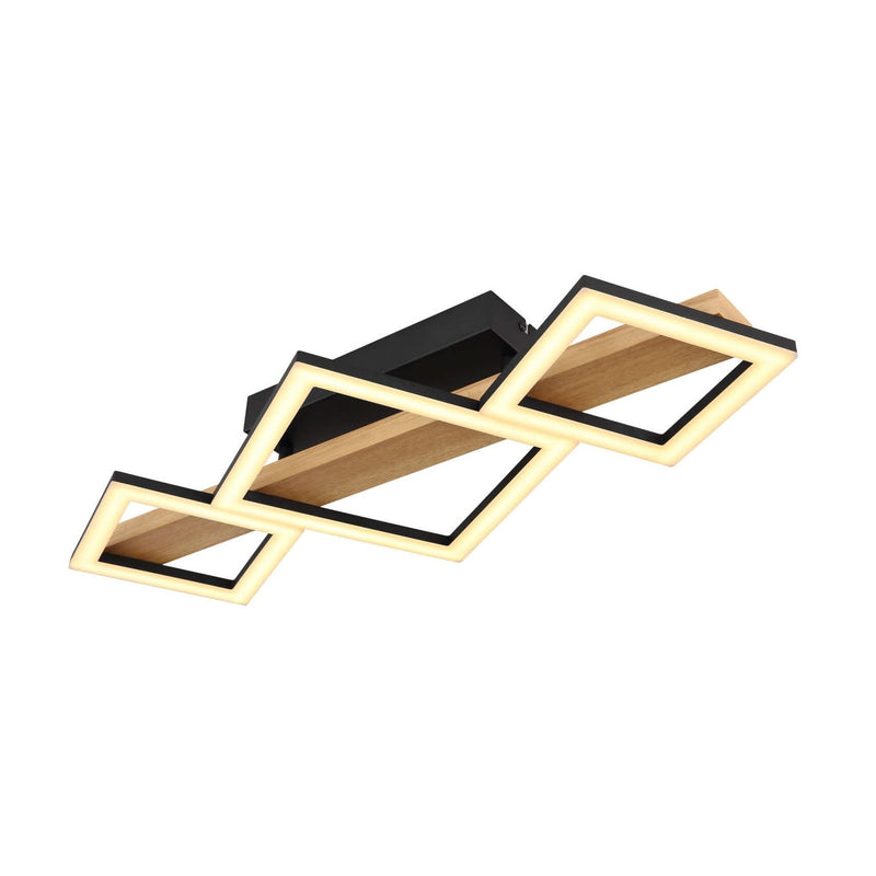 Plafonnier Dustin noir mat, L 66 cm