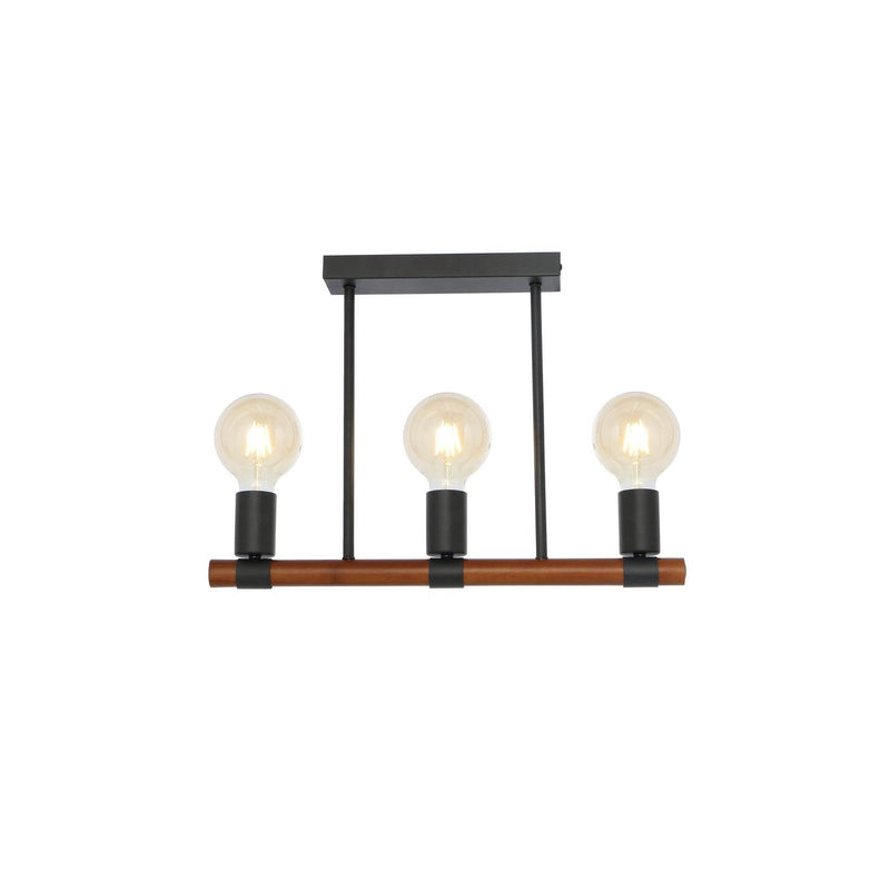 Plafonnier Heinrich noir mat, L 49 cm