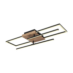 Plafonnier Kendra noir mat, L 80 cm