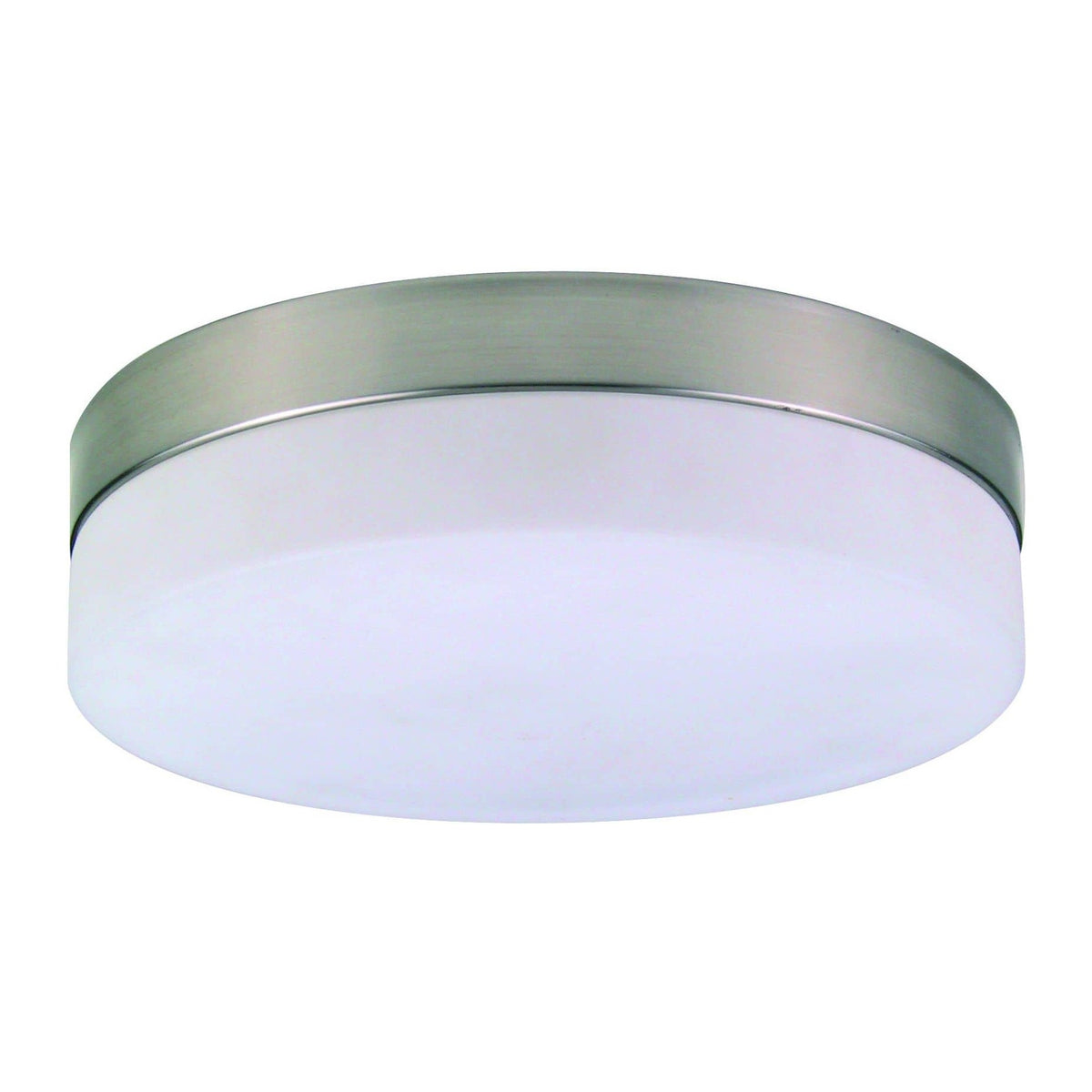 Plafonnier Opal opale et nickel satiné