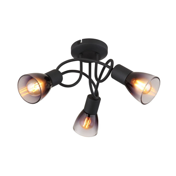 Plafonnier Satella noir mat, Ø 38 cm