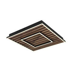 Plafonnier Woody noir mat, L 45 cm