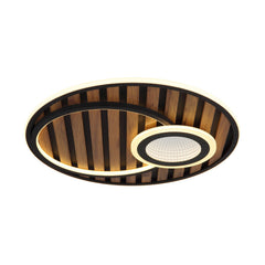 Plafonnier Woody noir mat, Ø 50 cm