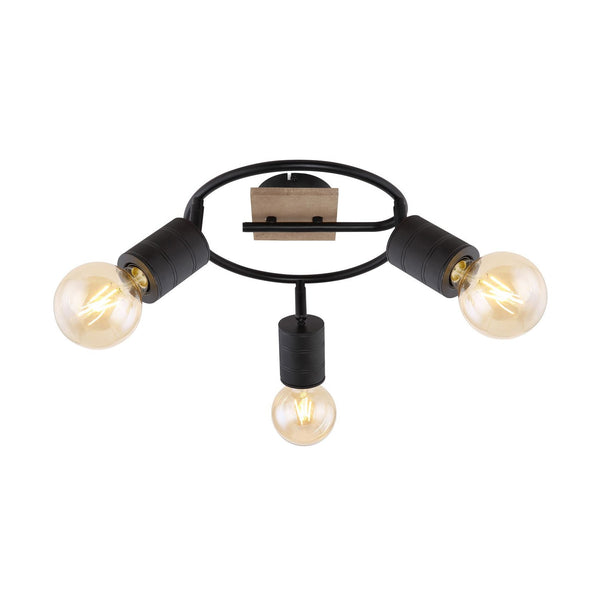 Spot Josella marron foncé et bois, Ø 29 cm