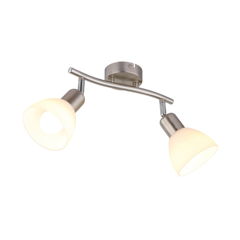 Spot Malte nickel satiné, L 29 cm