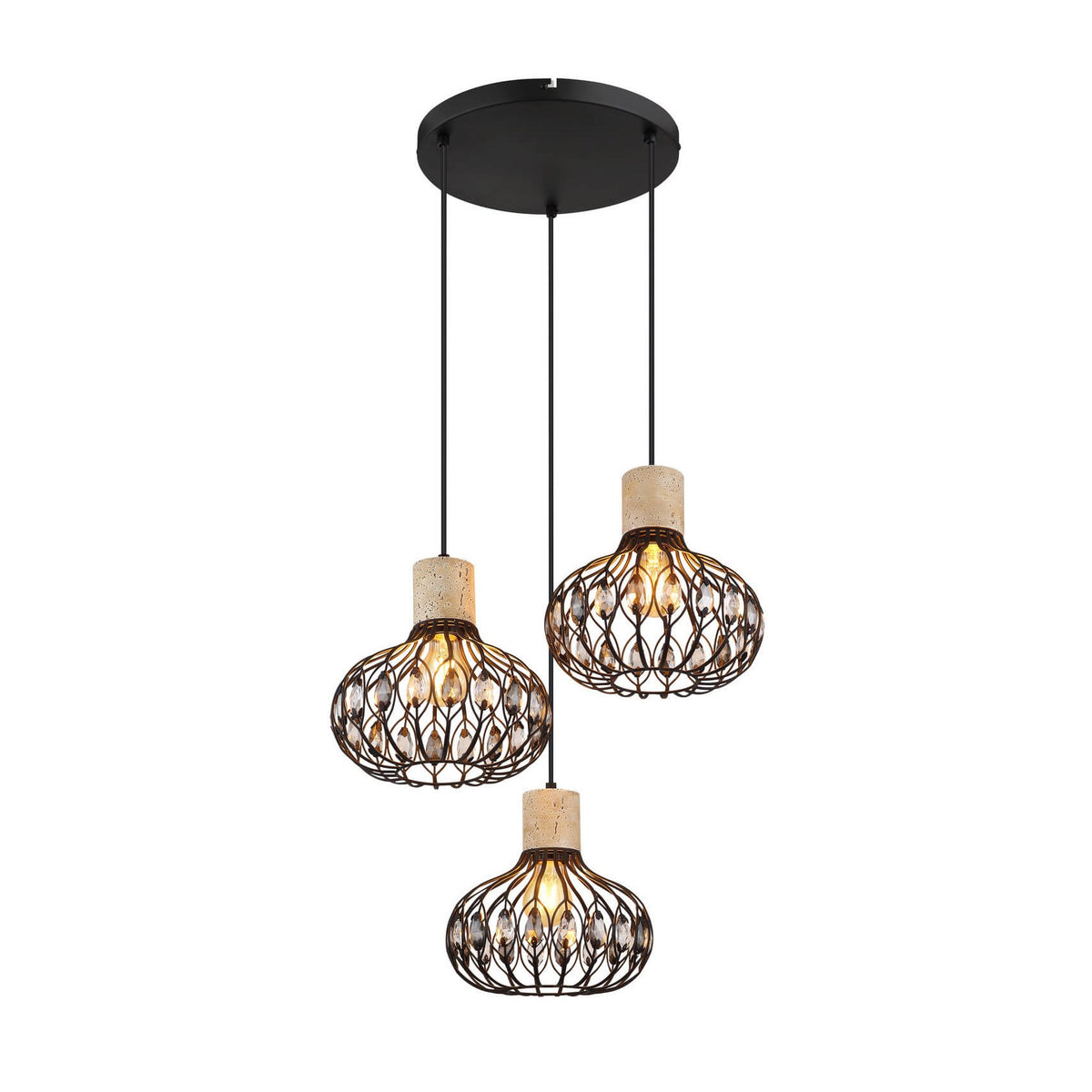 Suspension Dorthy noire mat (15778-3HR)