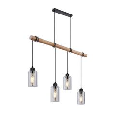 Suspension Hadera noire mat, H 130 cm