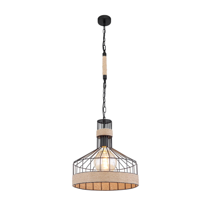 Suspension Halia noire mat, H 135 cm