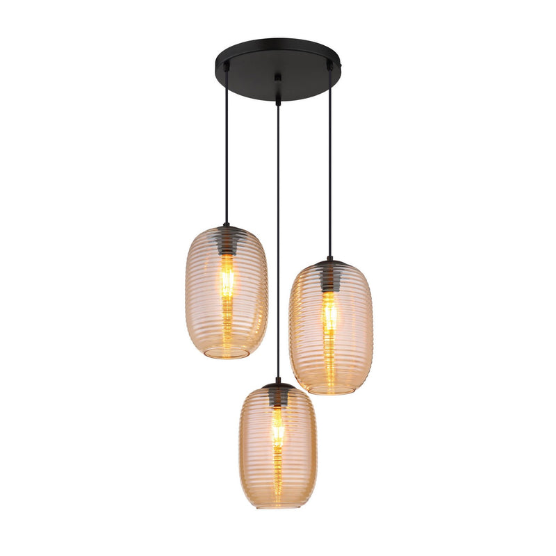 Suspension Jefrey noire mat (15794-3HRA)