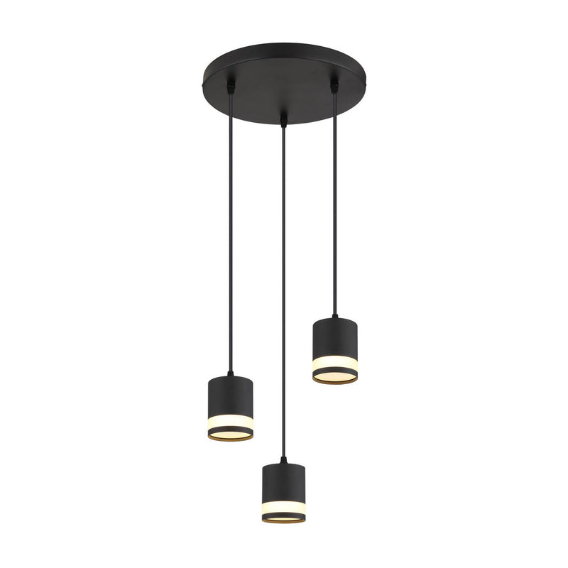 Suspension Lucero noire mat, H 110 cm