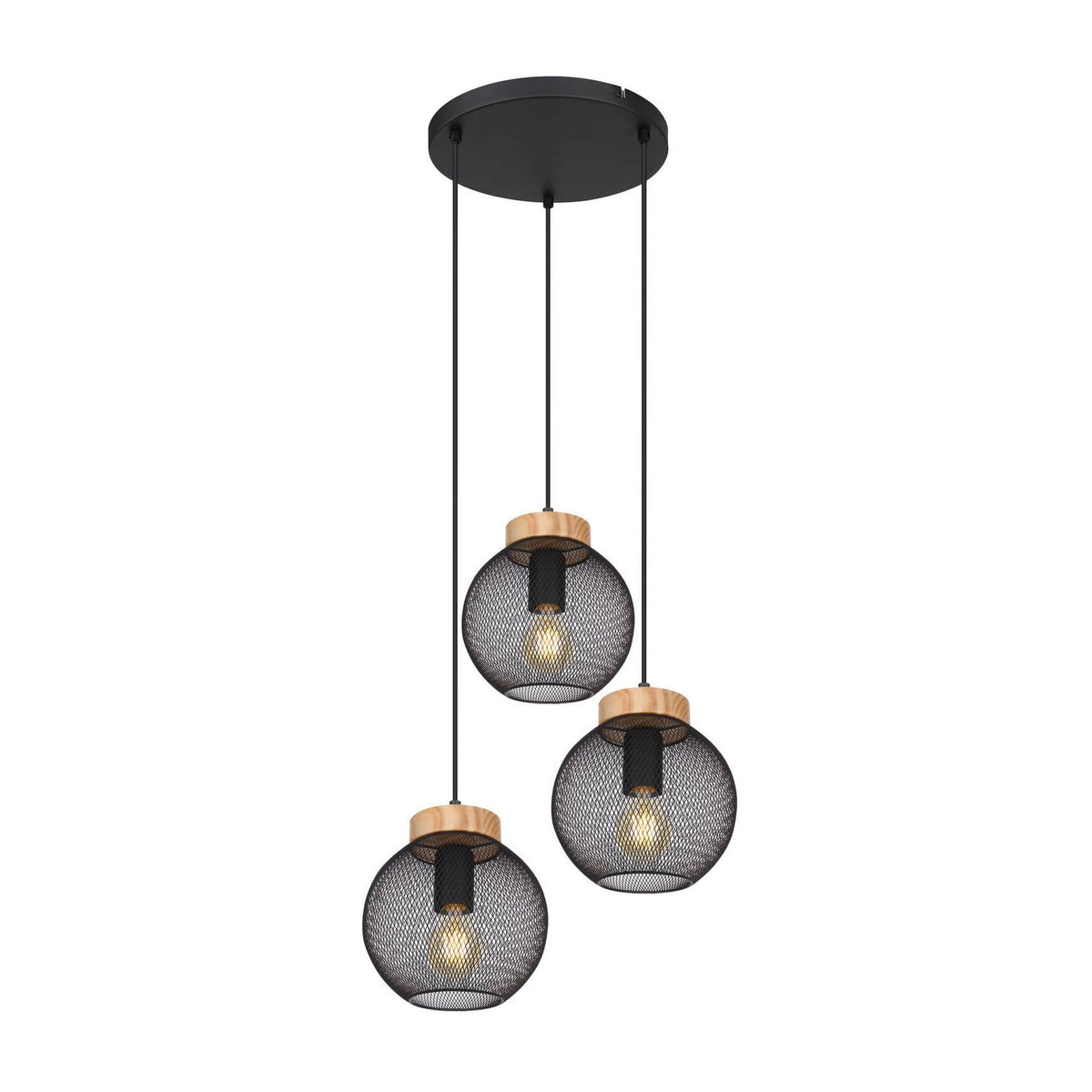 Suspension Pablo noire mat (15663-3H)