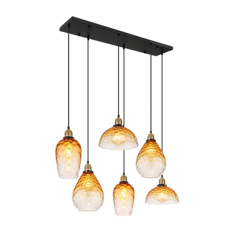 Suspension Salvy noire mat, H 130 cm