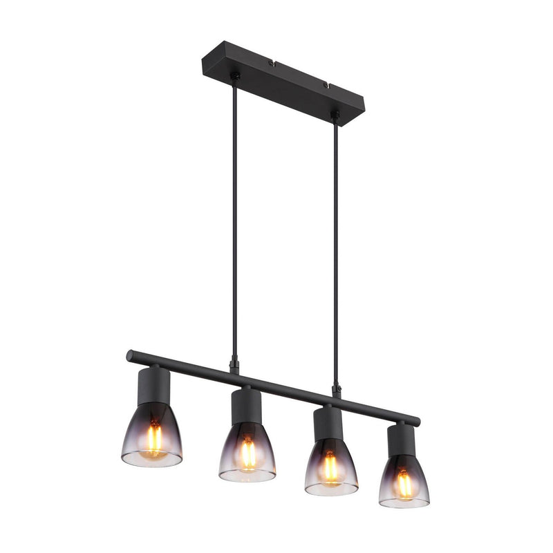 Suspension Satella noire mat, H 120 cm