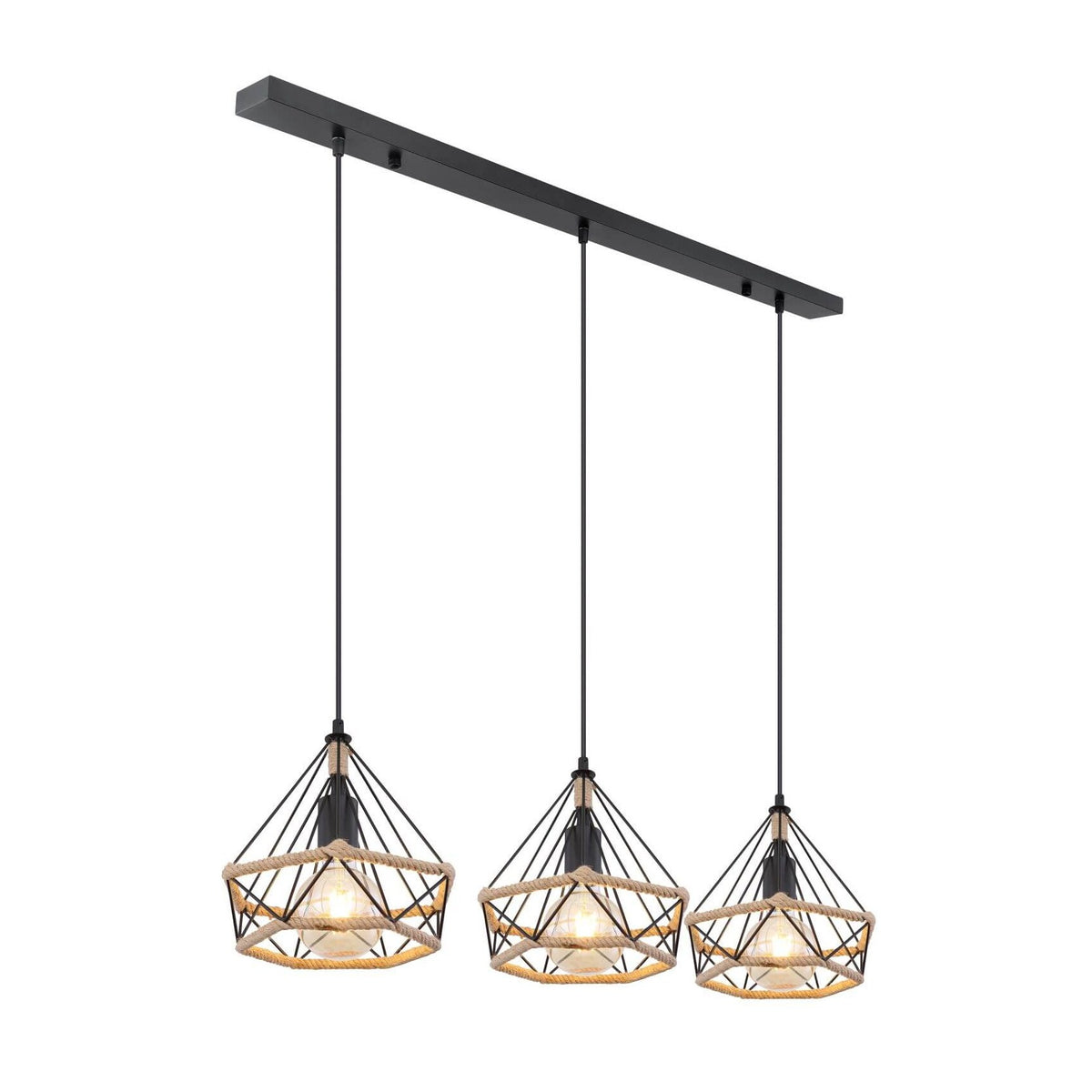 Suspension Ulleu noire mat, H 120 cm