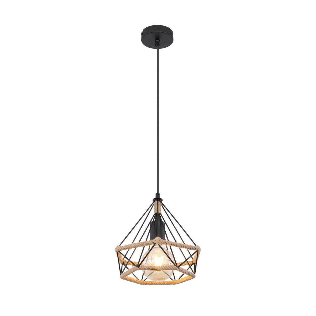 Suspension Ulleu noire mat, H 150 cm