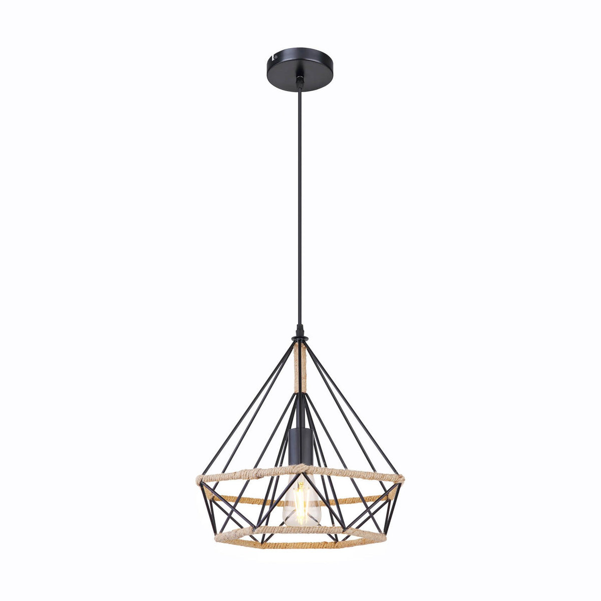 Suspension Ulleu noire, H 150 cm