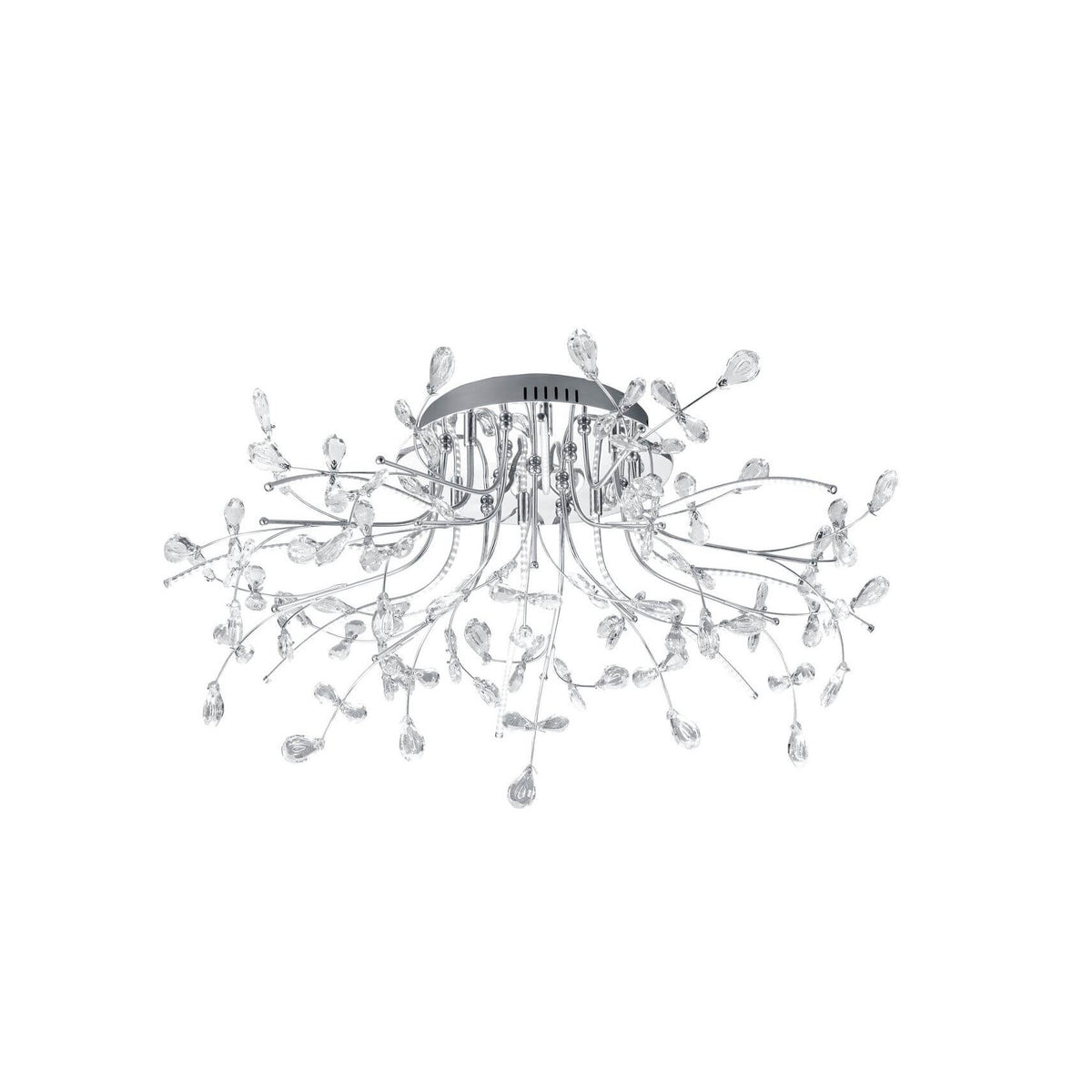 Plafonnier Crystal chromé, Ø 77 cm