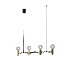 Suspension Axon noire et dorée, H 120 cm