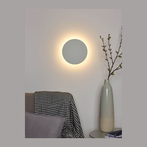 Applique murale Eklyps blanche, Ø 25 cm