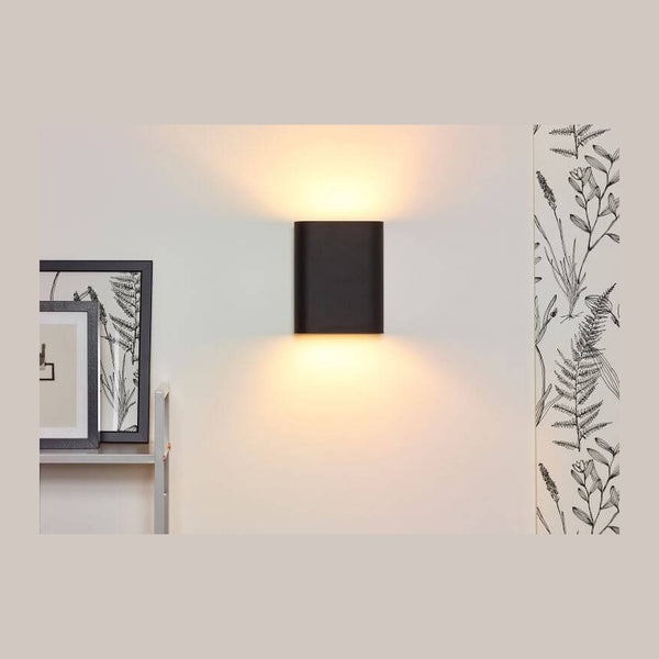 Applique murale Ovalis 2 lumières noire et dorée mat