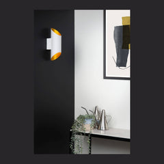 Applique murale Quirijn blanche et dorée mat
