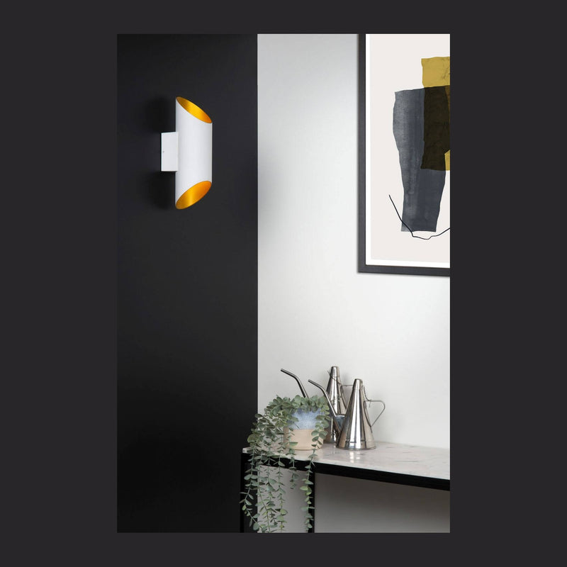Applique murale Quirijn blanche et dorée mat