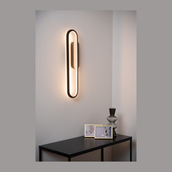 Applique murale Thelma noire, H 60 cm