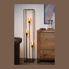 Lampadaire Arthur 3 lumières noir et cuivré