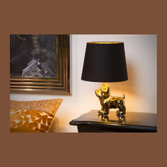 Lampe à poser Extravaganza SIR Winston dorée et noire, lin
