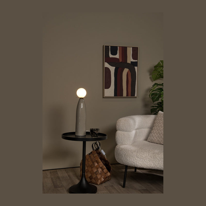 Lampe à poser Figaro grise, verre, H 48,8 cm