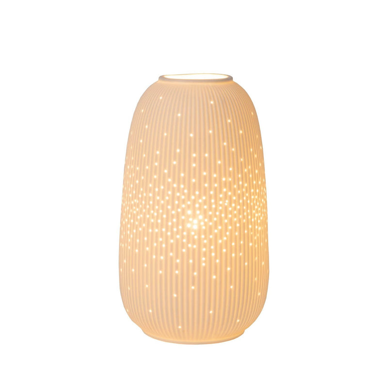 Lampe à poser Flores blanche, porcelaine, H 24,1 cm