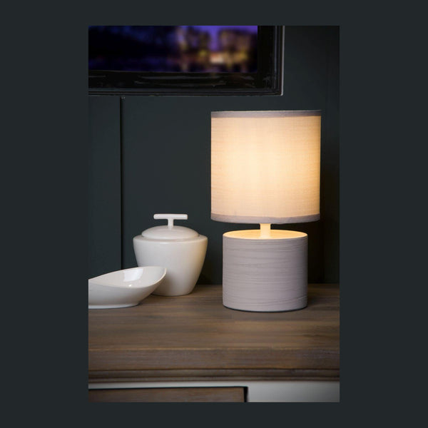 Lampe à poser Greasby beige, coton